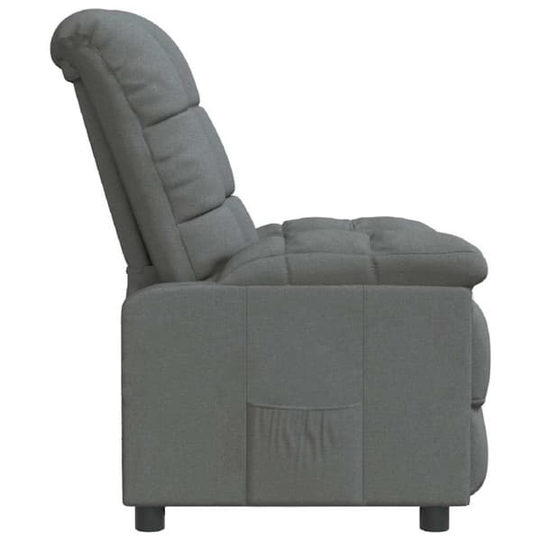 Reclinerfåtölj mörkgrå tyg