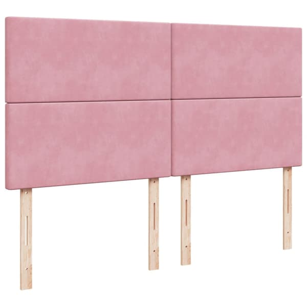 Ramsäng med madrass rosa 200x200 cm sammet