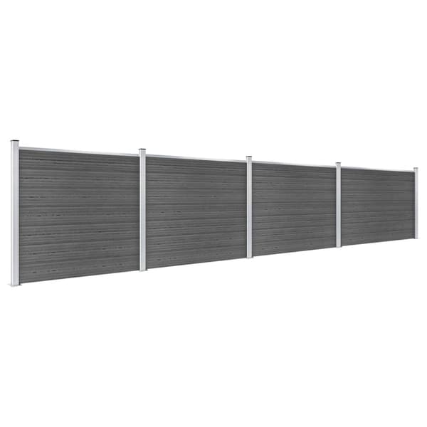 Staketpaneler WPC 699x146 cm svart