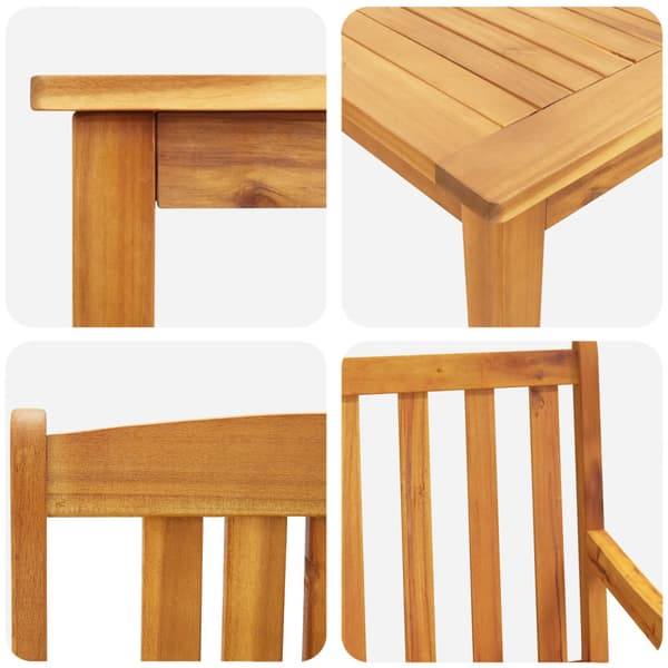 Trädgårdsmöbelset 3 pcs Brun Massivt akaciaträ