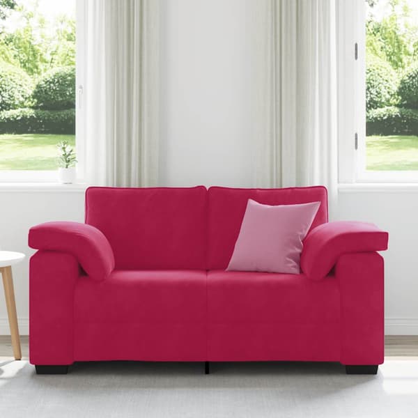 Tvåsitssoffa vinröd 160x77x82 cm sammet