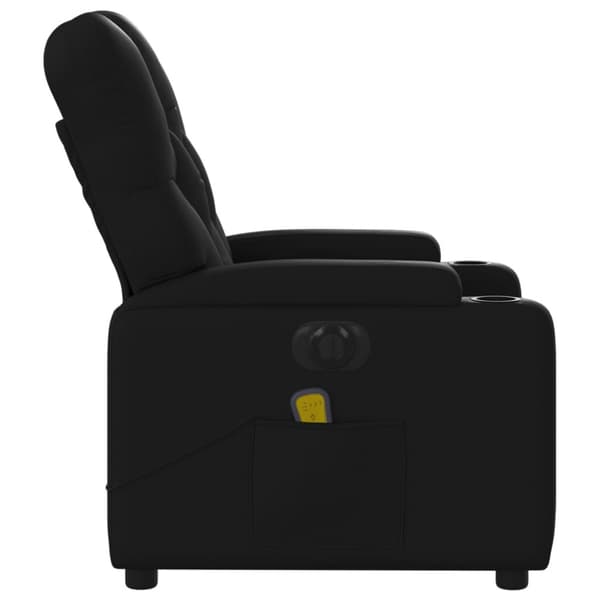 Elektrisk massagefåtölj svart konstläder