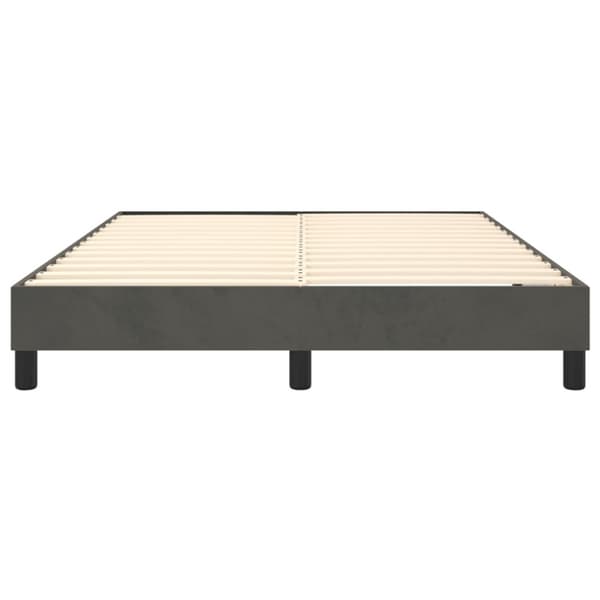Boxspring-sängram mörkgrå 140x200 cm sammet