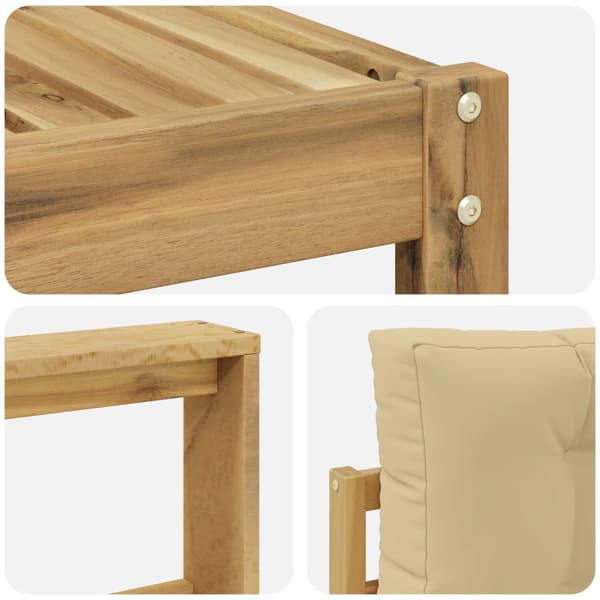 Utomhussoffset 6 pcs Vit och Beige 79 x 79 x 37 cm Polyester