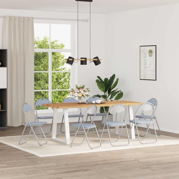 Fällstol 8 pcs Grå 48 x 43,5 x 81 cm Konstläder