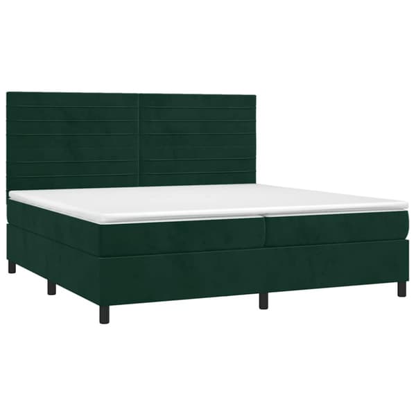 Ramsäng med madrass mörkgrön 200x200 cm sammet