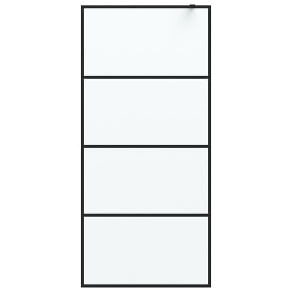 Duschvägg svart 90x195 cm halvfrostat ESG-glas