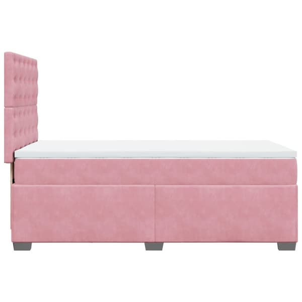 Ramsäng med madrass rosa 90x200 cm sammet