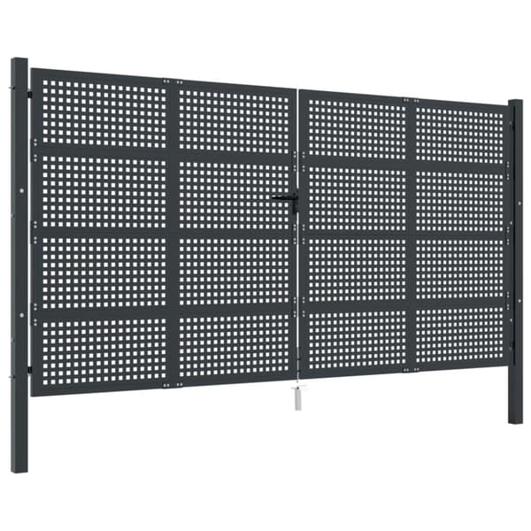 Trädgårdsgrind antracit 400x175 cm stål