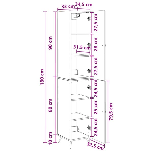 Skåpset 2 pcs Konstruerat trä