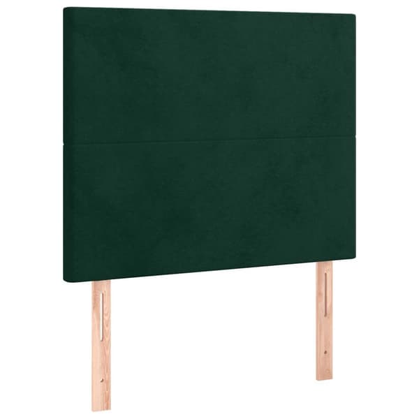Ramsäng med madrass mörkgrön 90x200 cm sammet
