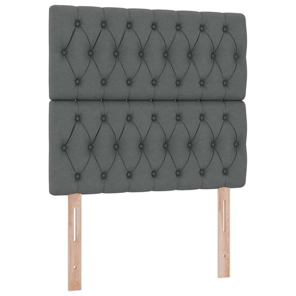 Förvaringssäng med madrass Mörkgrå 90 x 190 cm Polyester