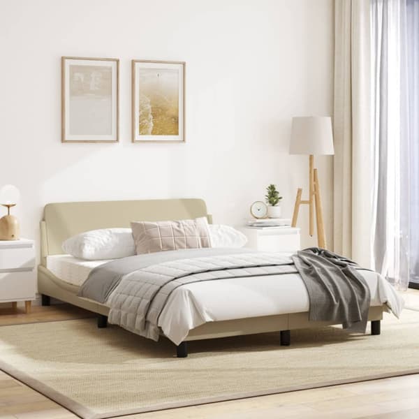 Bed Frame "Dover" Cream 140x200 cm Fabric