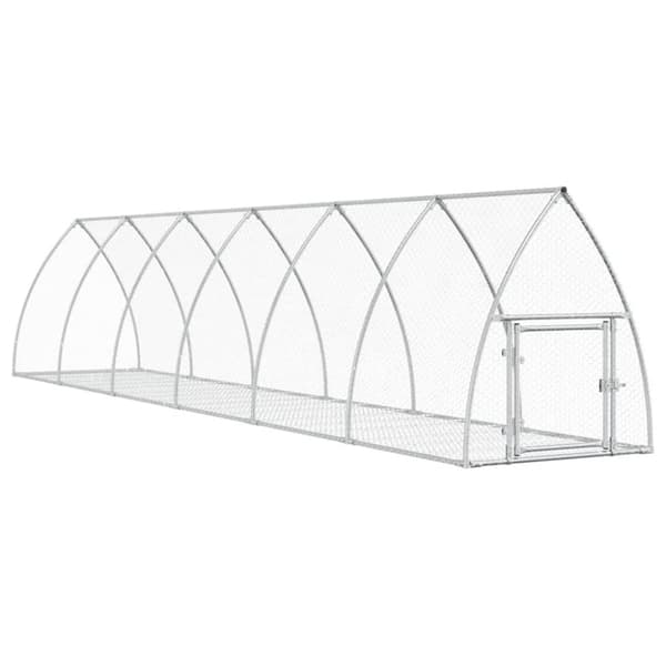 Kaninbur silver 105x600x120 cm galvaniserat stål