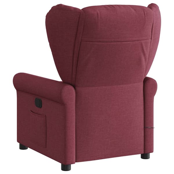 Massagefåtölj vinröd tyg