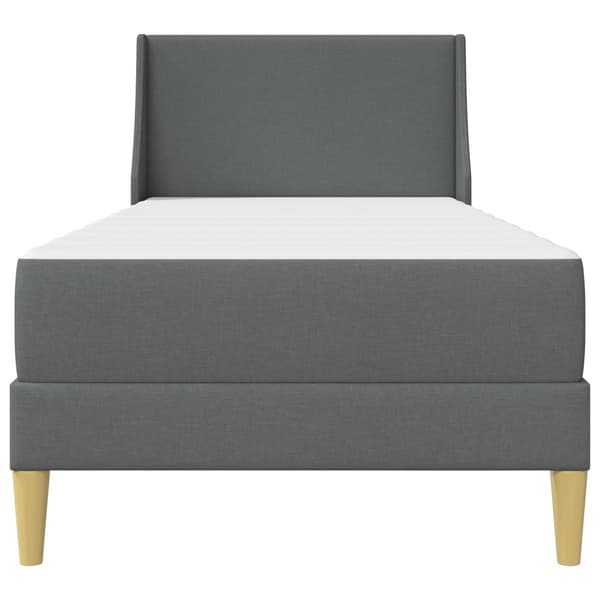 Sängram med madrass Mörkgrå 100 x 200 cm Polyester