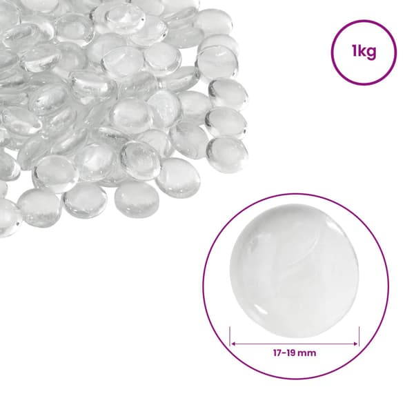 Glasnugget 17-19 mm Transparent Glas