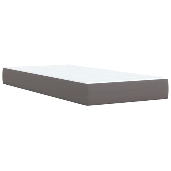 Ramsäng med madrass grå 100x200 cm konstläder