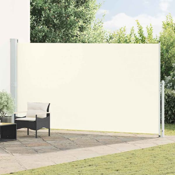 Infällbar sidomarkis 200x500 cm gräddvit