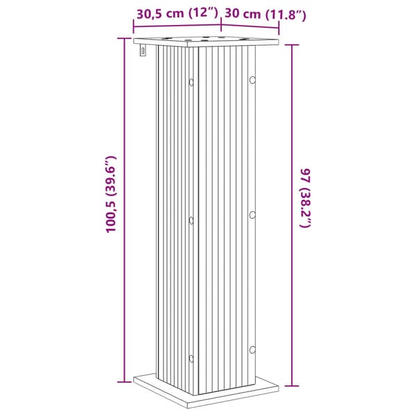 Växtställ 2 pcs Vit högglans 30,5 x 30 x 100,5 cm