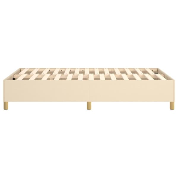 Boxspring-sängram gräddvit 120x200 cm tyg
