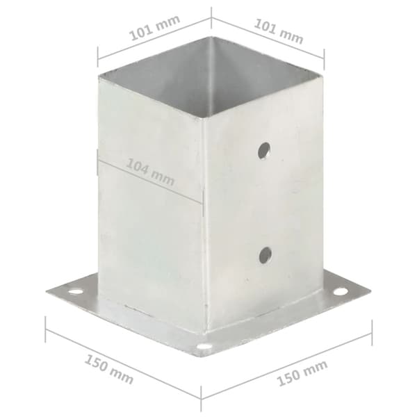 Stolpfot 4 st galvaniserad metall 101 mm