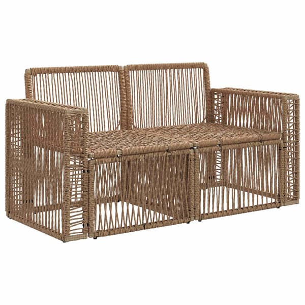 Trädgårdsoffa 2-Antal sittplatser Beige konstrotting