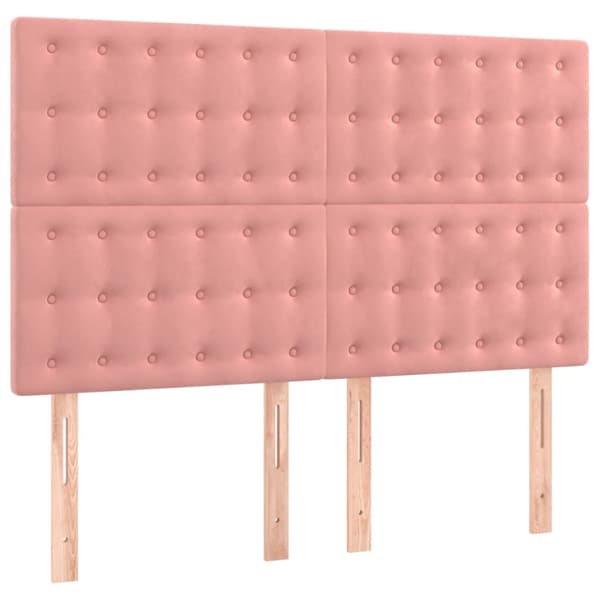 Ramsäng med madrass rosa 140x200 cm sammet