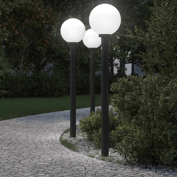 Pollare med sensor 3 st 120 cm svart IP44