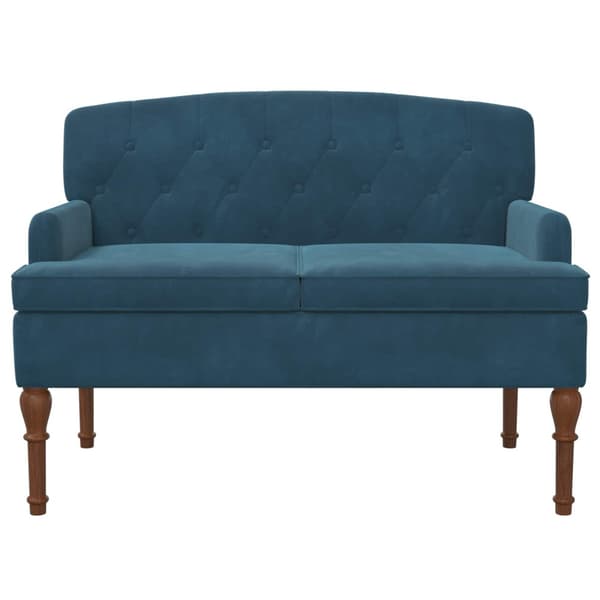 Loveseat med knapprapport Blå 111 x 65 x 79 cm Sammet