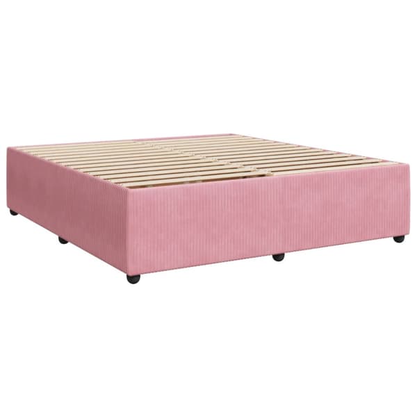 Ramsäng med madrass rosa 180x200 cm sammet