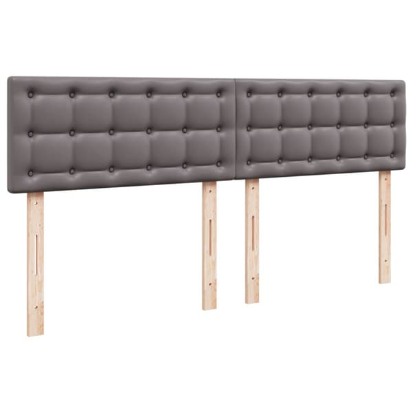 Ramsäng med madrass grå 200x200 cm konstläder