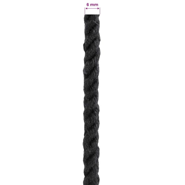 Rep Svart 0,6 x 0,6 x 5000 cm Bomull
