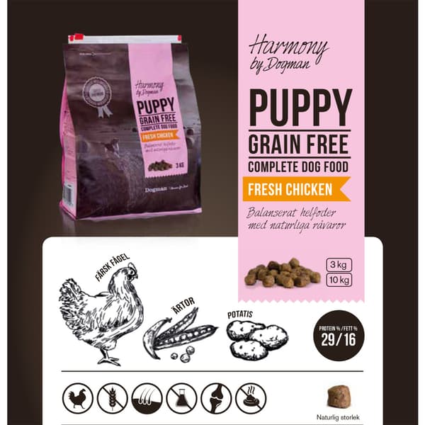 Puppy spannmålsfritt valpfoder 3kg