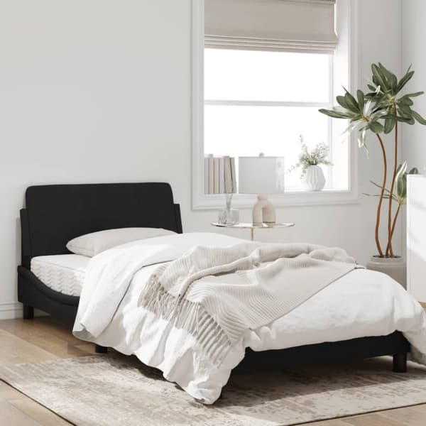 Bed Frame "Dover" Black 100x200 cm Velvet