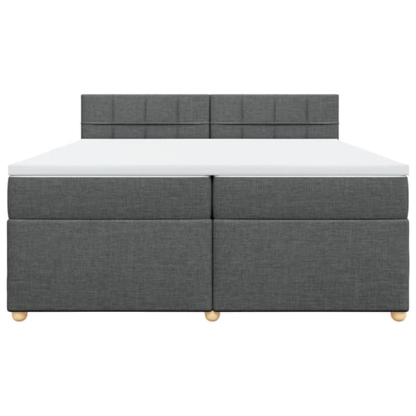 Ramsäng med madrass mörkgrå 200x200 cm tyg