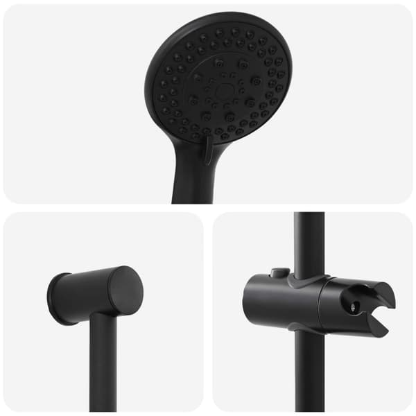 Duschsystemset Svart 101 cm Rostfritt stål