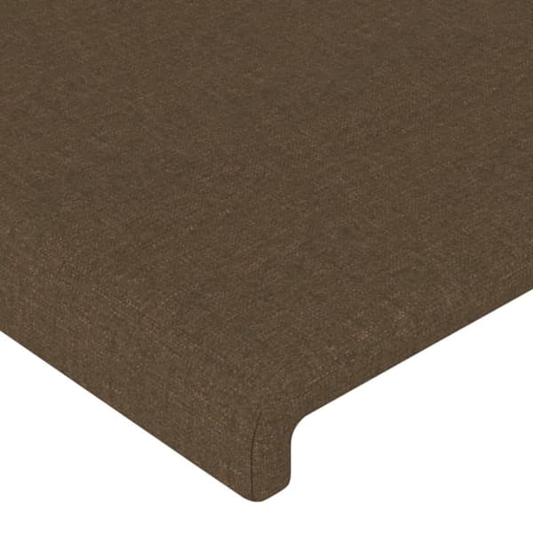 Sänggavel mörkbrun 100x5x118/128 cm tyg