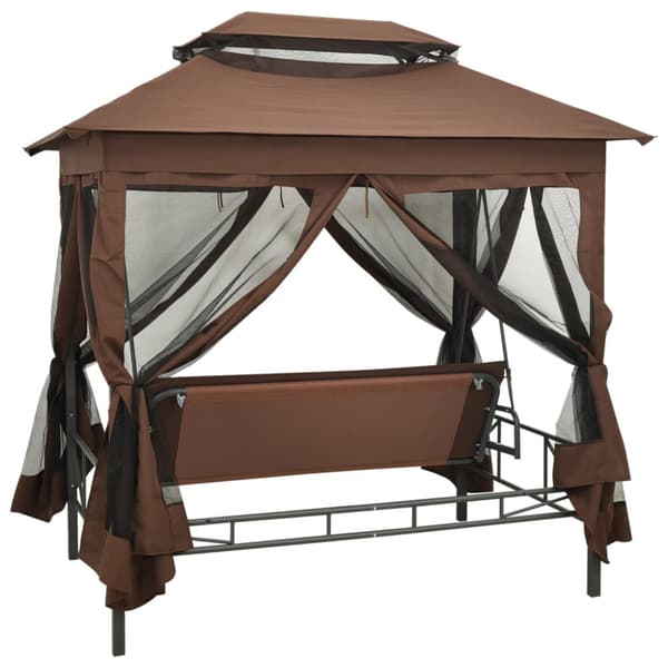 Paviljong med hammock kaffebrun