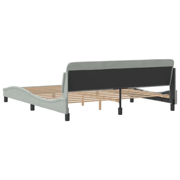 Bed Frame "Dover" Light Grey 183x213 cm Velvet