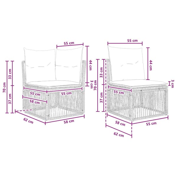 Trädgårdsoffset 10 pcs Beige konstrotting