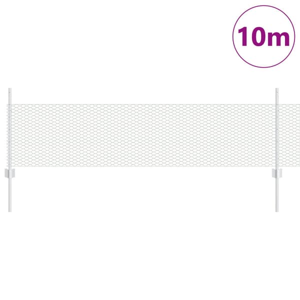Stängsel med stolpe Silver 0,5 x 10 m Stål