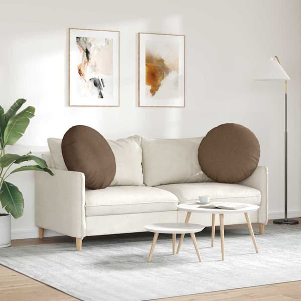 Sittkuddar 2 pcs Brun Ø80 x 29 cm tyg