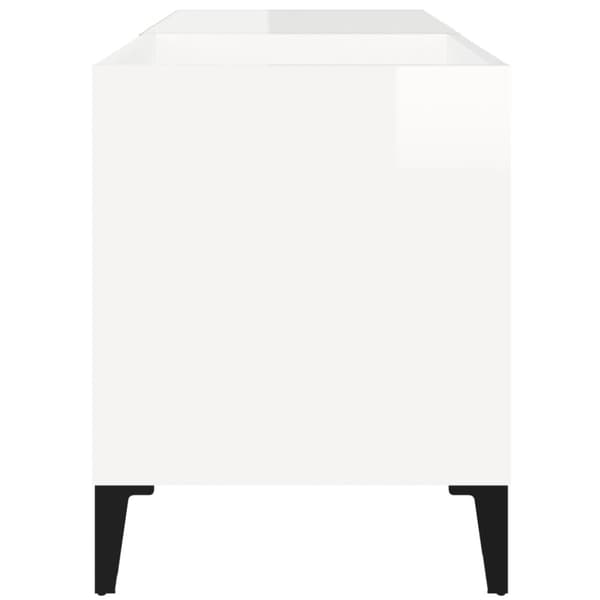 Stereobänk vit högglans 84,5x38x48 cm konstruerat trä