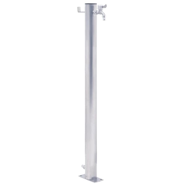 Vattenpost 100 cm rostfritt stål rund