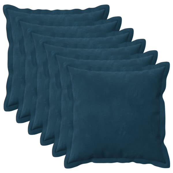 Kuddöverdrag 6 st HOUTEN Blå 30 x 30 cm Sammet