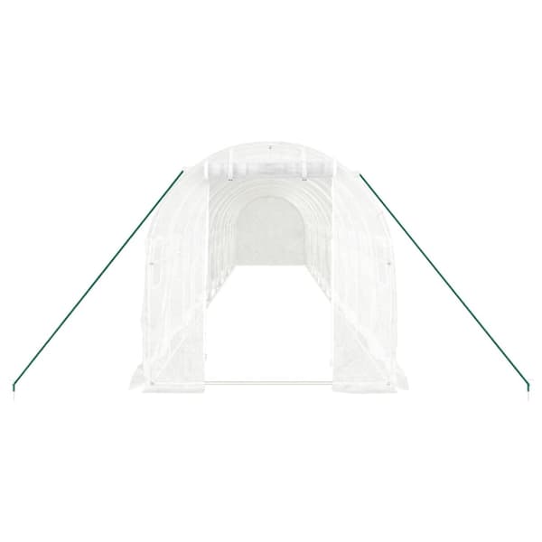 Växthus med stålram vit 24 m² 12x2x2 m