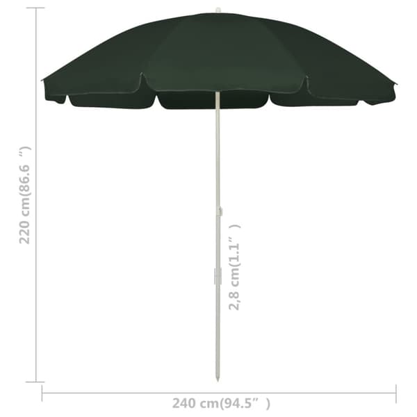 Strandparasoll grön 240 cm