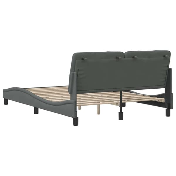 Bed Frame without Mattress Dark Grey 120x200 cm Fabric