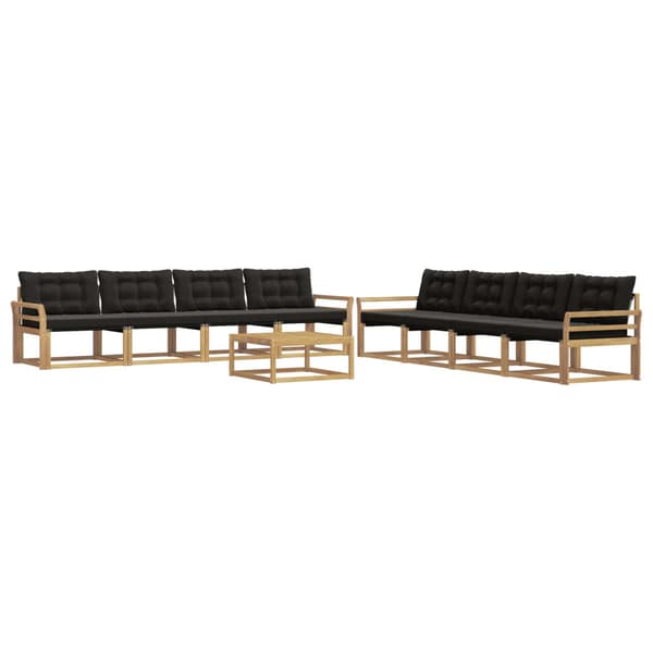Utomhussoffset 9 pcs Vit och svart 79 x 79 x 37 cm